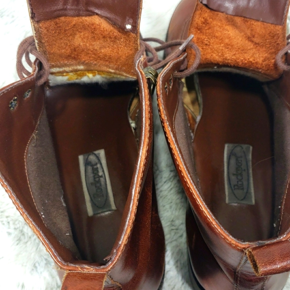 Vintage Rockport Chocolate Brown Leather Ankle Booties Size 7M - Picture 9 of 17